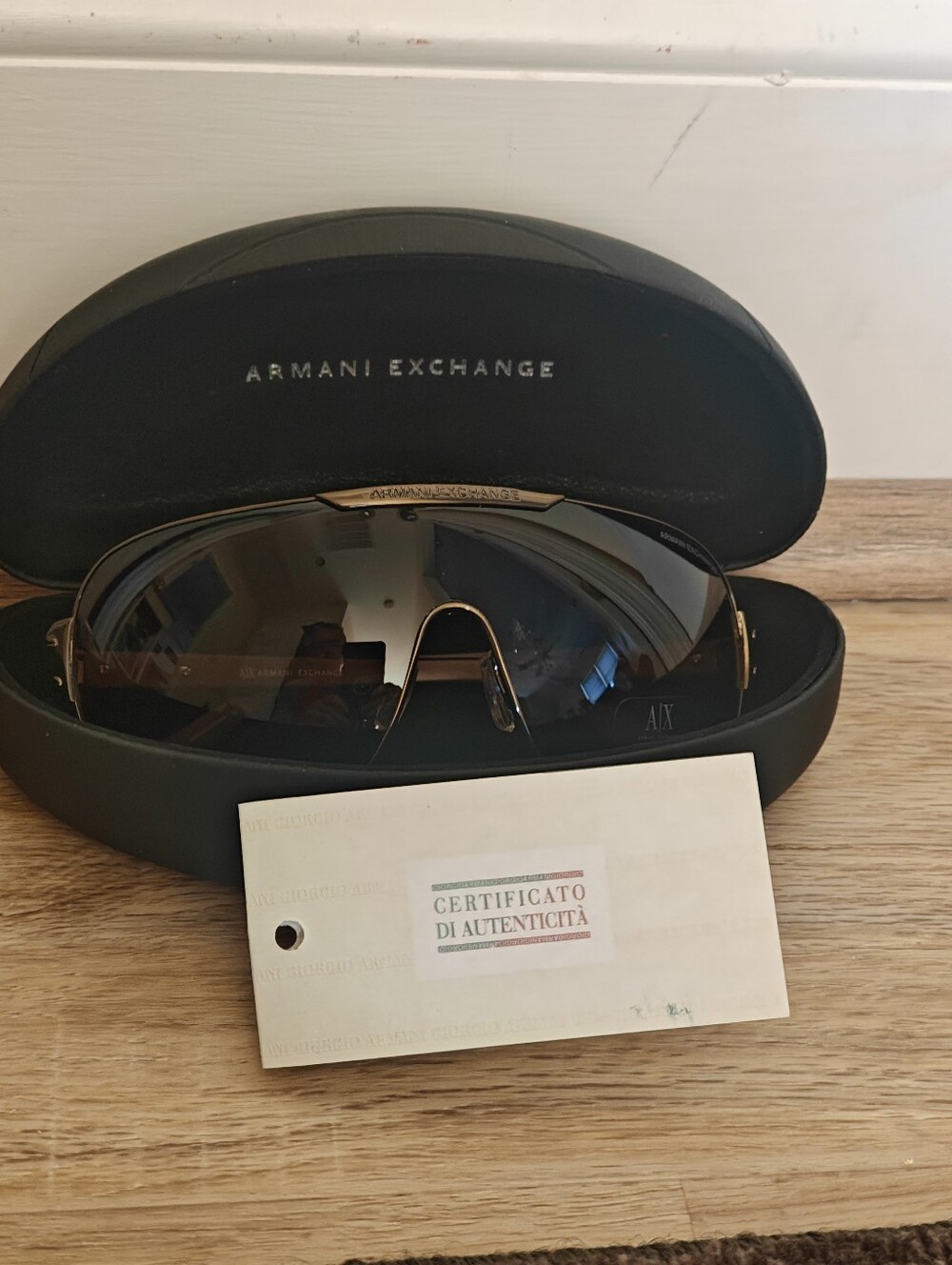 Armani Exchange AX104/S NVL/W1 Shield Sunglasses